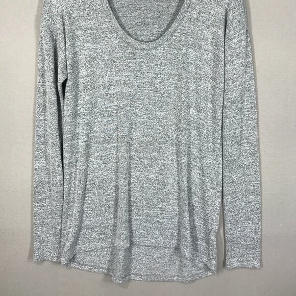 Gap T Shirt Women's Small Gray Pullover Top Stretch Scoop Neck Long Sleeve - Picture 2 of 13